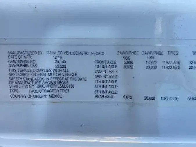 2020 Freightliner Cascadia0161b801c9fda74fe527a9fcf26acf00