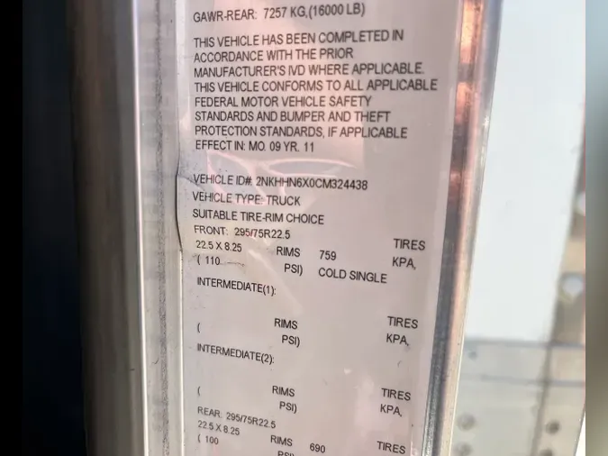 2012 Kenworth T270