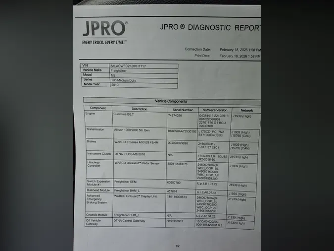 2019 FREIGHTLINER/MERCEDES M2 106