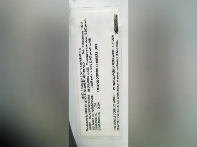 2019 FREIGHTLINER/MERCEDES M2 106