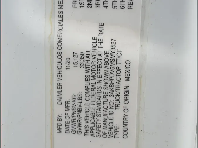 2021 FREIGHTLINER/MERCEDES NEW CASCADIA 116