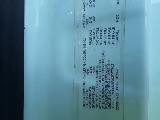 2019 FREIGHTLINER/MERCEDES CASCADIA 113