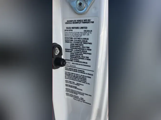 2016 ISUZU NPR095985b8ca0b9609ee2ddb97110c5eae