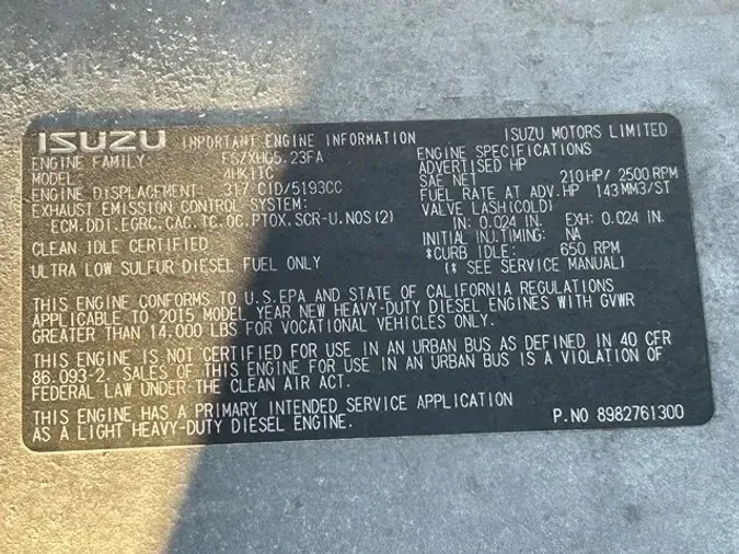 2016 ISUZU NRR