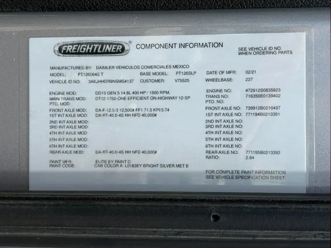 2022 Freightliner Cascadia 126