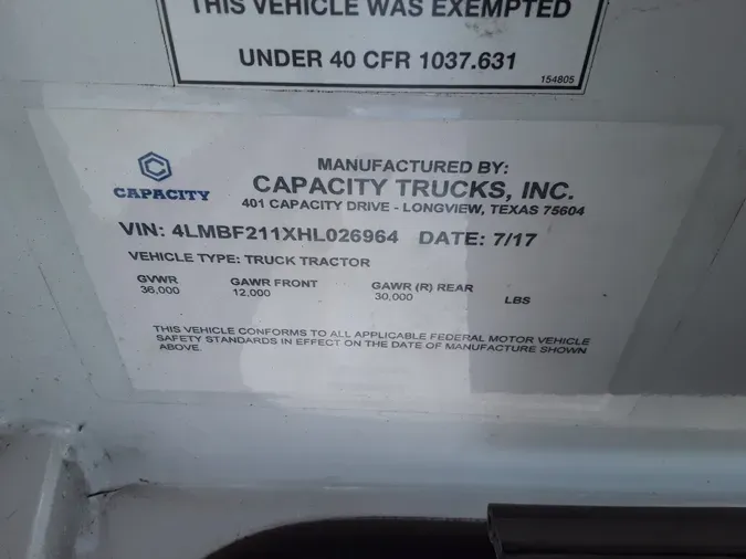 2017 CAPACITY OF TEXAS,INC. SABRE 5 4X2