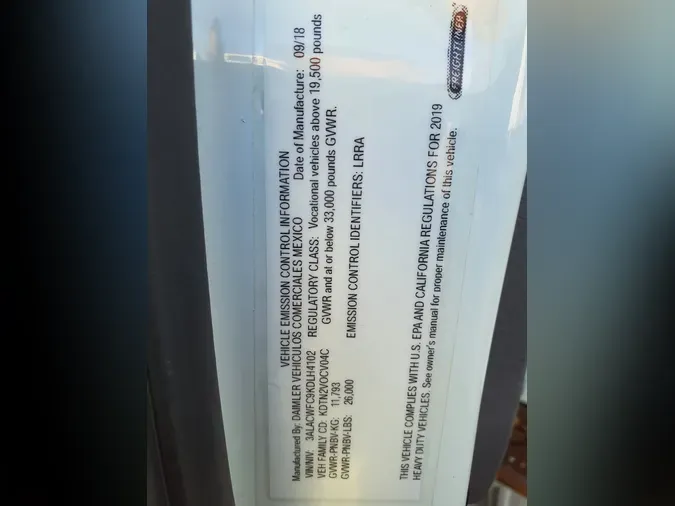 2019 FREIGHTLINER/MERCEDES M2 106