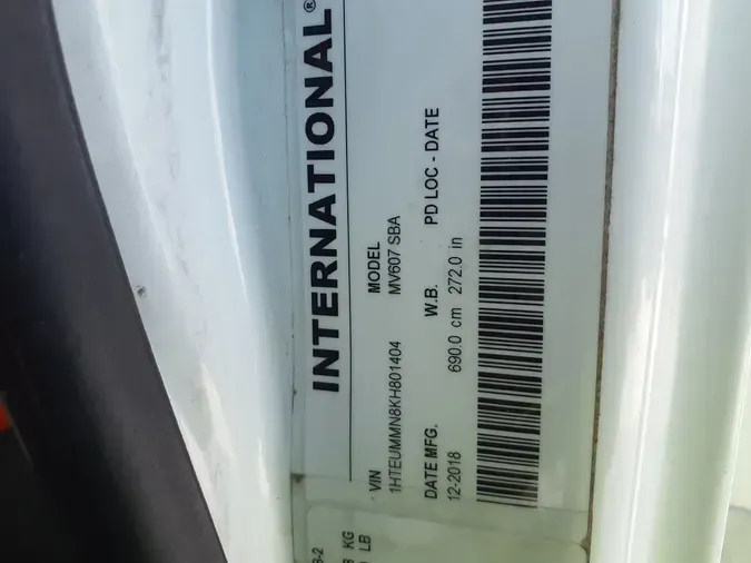 2019 NAVISTAR INTERNATIONAL MV607 (4X2)