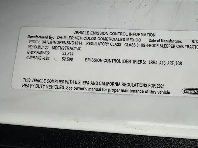 2022 Freightliner Cascadia