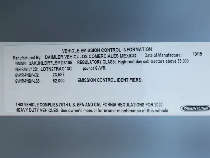 2020 FREIGHTLINER/MERCEDES NEW CASCADIA PX12664