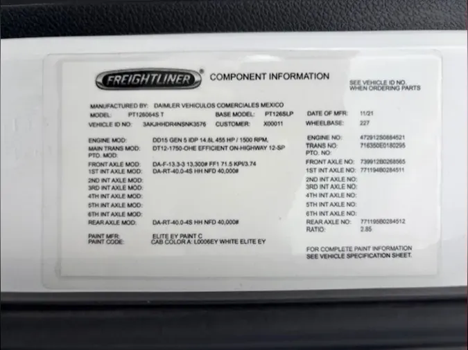 2022 Freightliner Cascadia 126