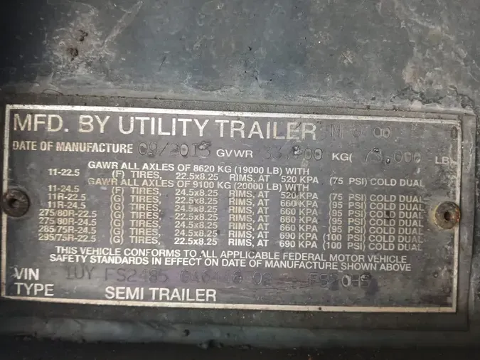 2016 UTILITY TRAILERS FS2CHS 48/1021005ed276ec3c23ef6ac78e60f850e4f