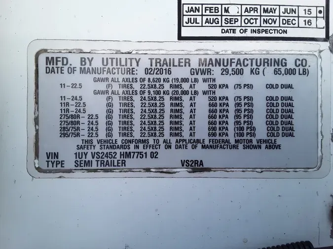 2017 UTILITY TRAILERS VS2RA 45/156/102