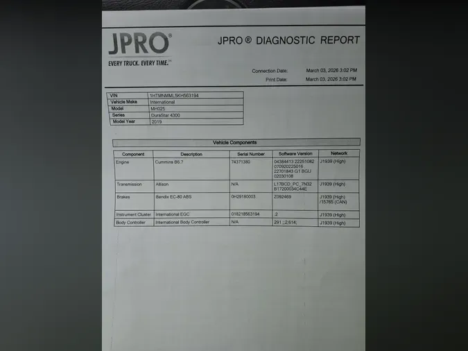 2019 NAVISTAR INTERNATIONAL 4300 SBA