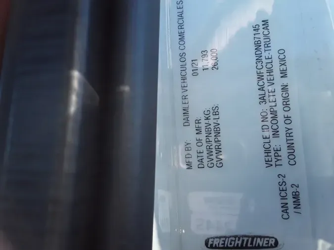 2022 FREIGHTLINER/MERCEDES M2 106