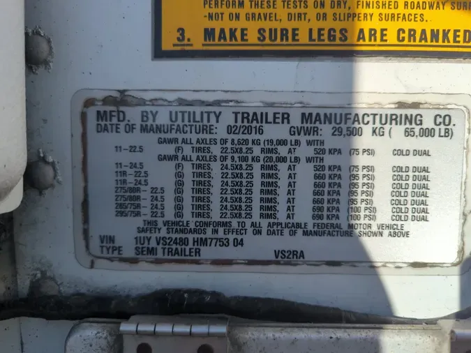 2017 UTILITY TRAILERS VS2RA 48/156/102