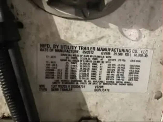 2013 UTILITY TRAILERS VS2DC 53/162/102