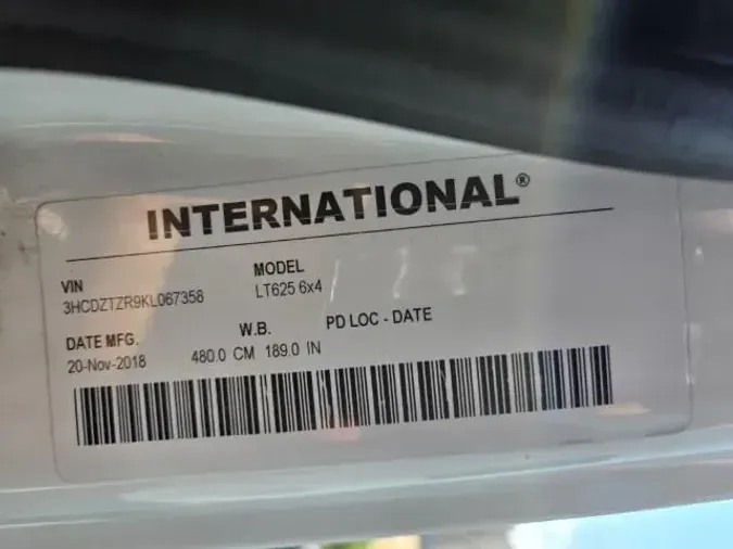 2019 International LT625