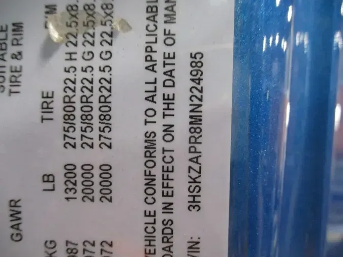 2021 NAVISTAR INTERNATIONAL LT625 SLPR CAB