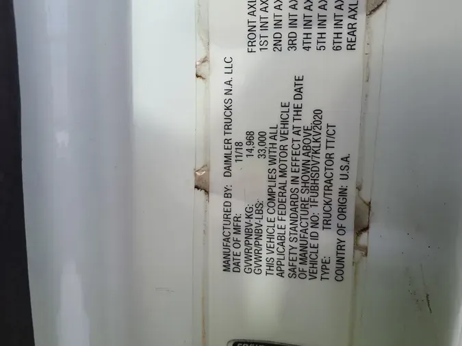 2019 FREIGHTLINER/MERCEDES NEW CASCADIA 116