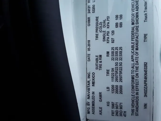 2019 NAVISTAR INTERNATIONAL LT625 SLPR CAB