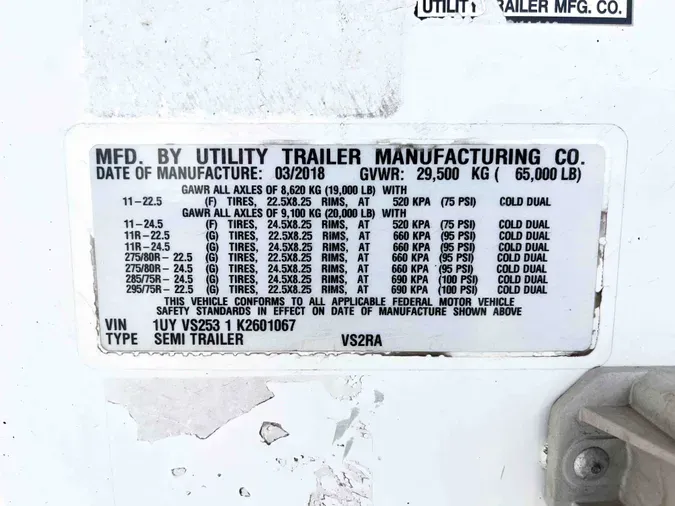 2019 UTILITY VS2RA1914f4c16543890c912eaaba467a2215