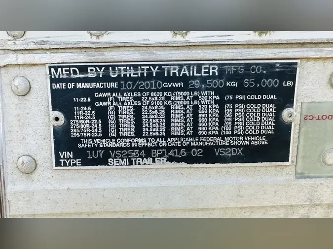 2011 UTILITY TRAILERS VS2DC 53/162/102