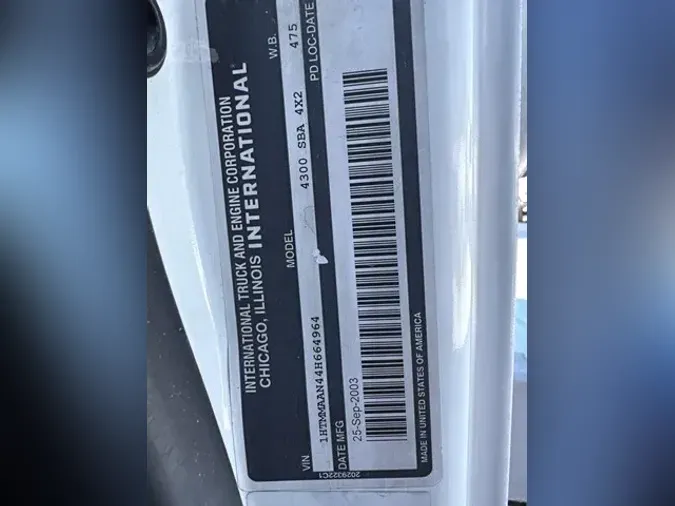 2004 INTERNATIONAL DURASTAR 43001d3f55cd6c0ed75f96f907a5e34374d5