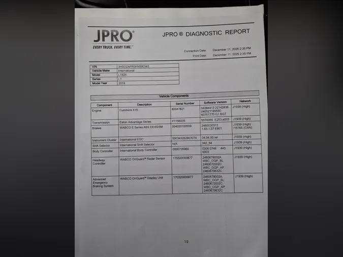 2019 NAVISTAR INTERNATIONAL LT625 SLPR CAB1f4e03ec9ca90f3cc2c2bf26f85d8ed9