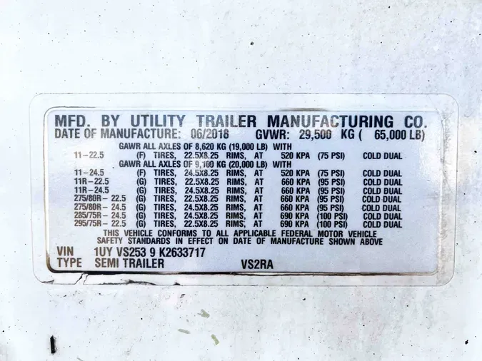 2019 UTILITY VS2RA