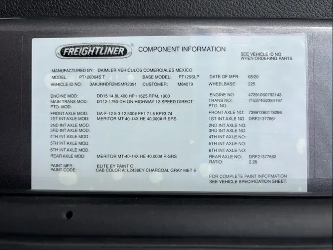 2021 Freightliner Cascadia 12624af69fa3f032ae9bead5cd09af80331