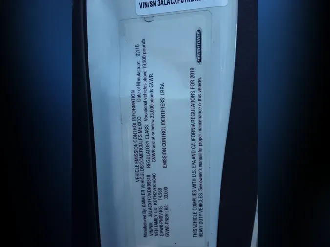 2019 FREIGHTLINER/MERCEDES M2 106