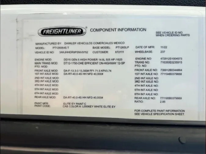 2023 Freightliner Cascadia 126