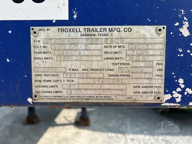 2015 TROXELL 5460 GALLON TANK