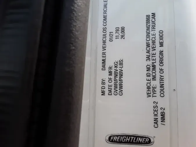2022 FREIGHTLINER/MERCEDES M2 10628a350409cc8b8b4942481ed0de8830e