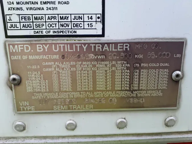 2016 UTILITY TRAILERS VS2RA 50/162/102