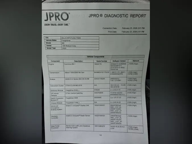 2020 FREIGHTLINER/MERCEDES M2 106