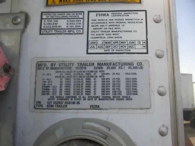 2017 UTILITY TRAILERS VS2RA 53/162/102