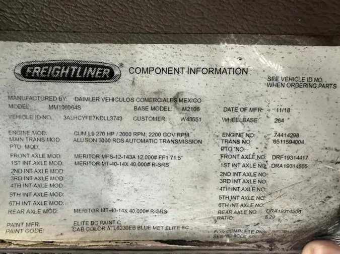 2019 Freightliner Business Class M2 106
