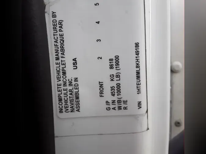 2019 NAVISTAR INTERNATIONAL MV607 (4X2)