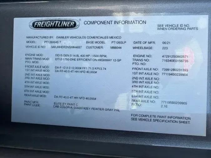 2022 Freightliner Cascadia322425657cdffcfd6aded1482a4e8d27