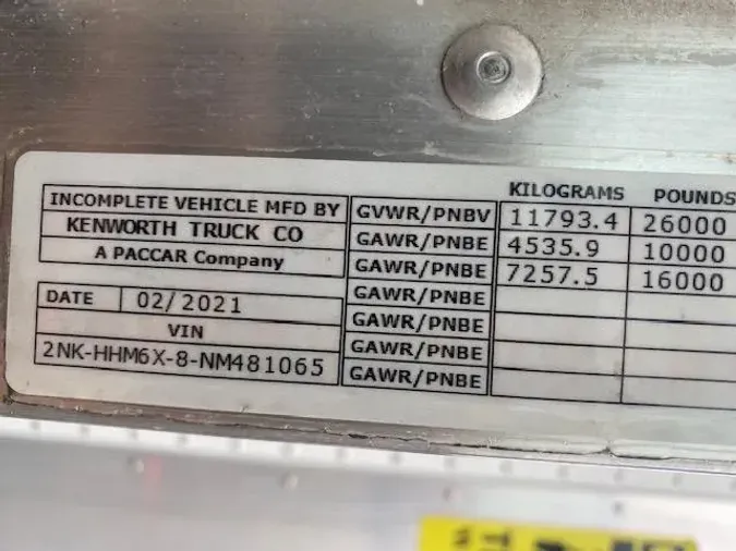 2022 Kenworth T27033a41257733bba4ef36acafc2e5a5894