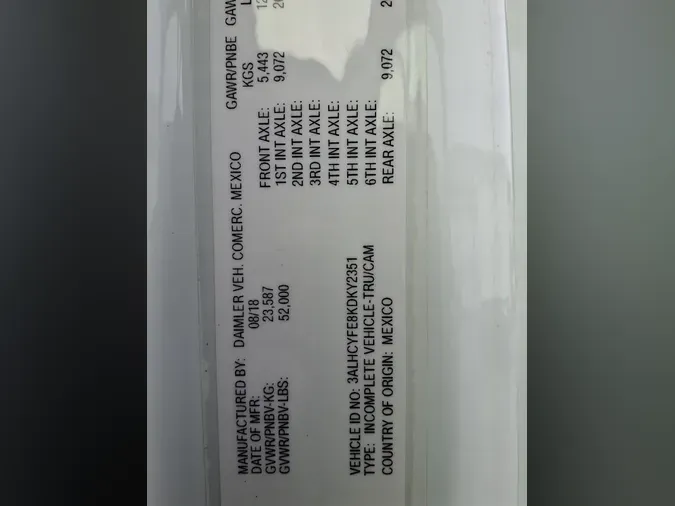 2019 FREIGHTLINER/MERCEDES M2 106352f6b15014435baa9149a45275d2437