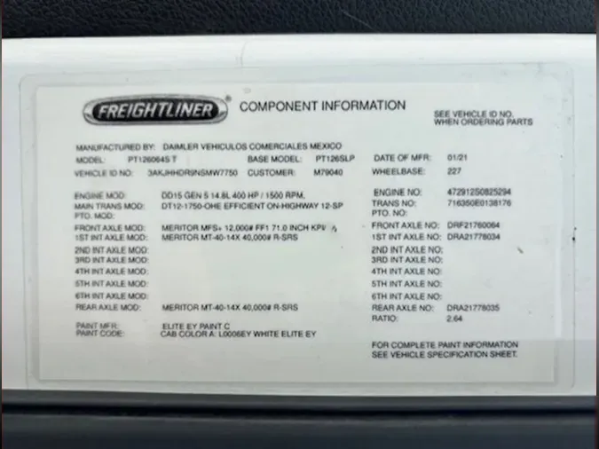 2022 FREIGHTLINER CASCADIA 126