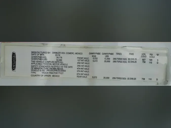 2020 FREIGHTLINER/MERCEDES CASCADIA 12538f7d187f7709ffcd8bb7e5f7f113ee6