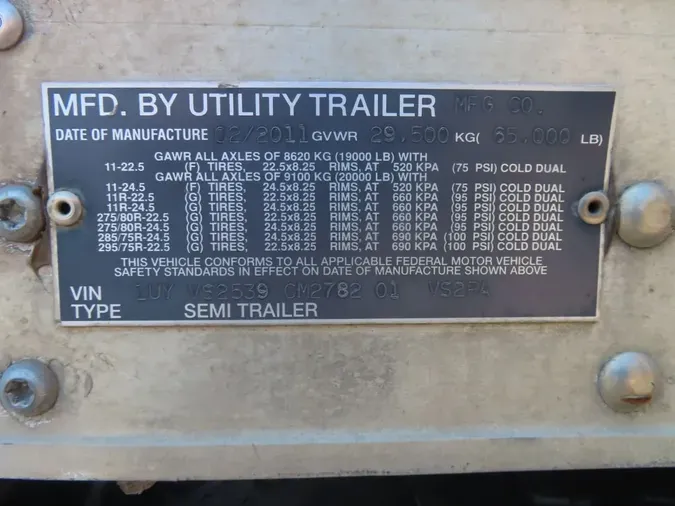 2012 UTILITY TRAILERS VS2RA 53/162/102
