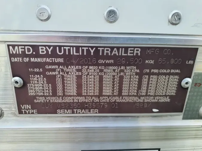 2017 UTILITY TRAILERS 36/150/102