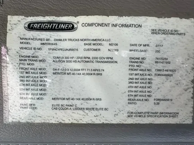 2018 Freightliner Business Class M2 1063c4c32b9a3b7e5d353e3abe79e6512e9