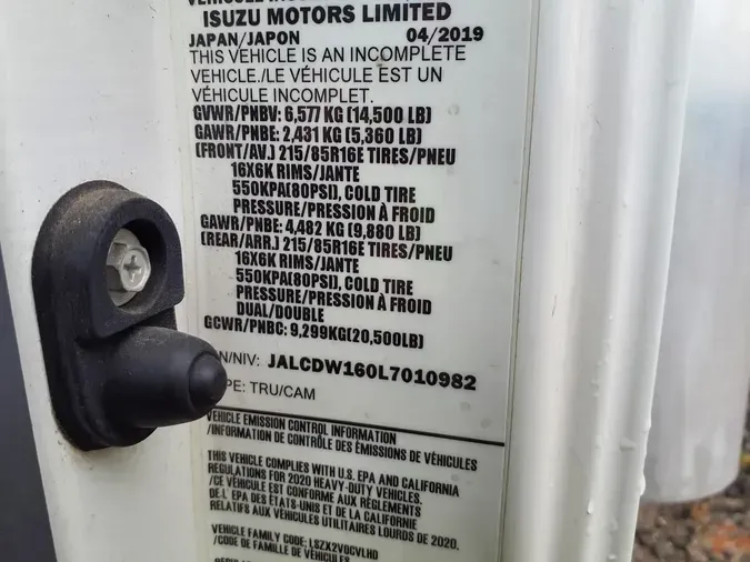 2020 CHEVROLET MOTOR DIV. LCF 4500HD