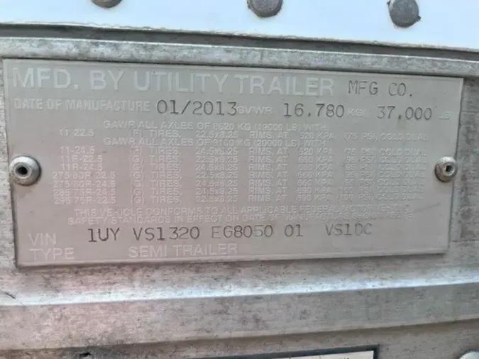 2014 UTILITY TRAILERS VS1DC 32/162/102